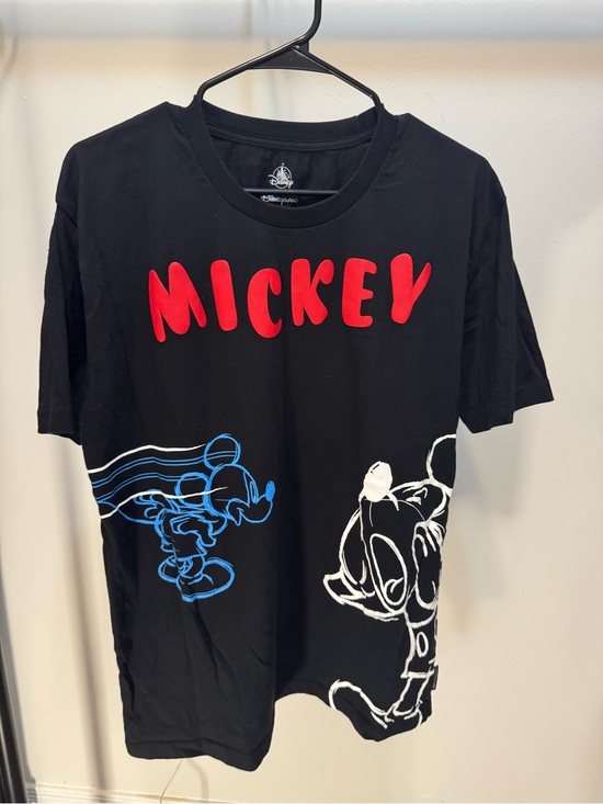 Disney Other - Disney Black T‑Shirt with Red Mickey Lettering and Blue & White Graphics